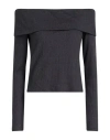 Only Woman Sweater Charcoal Size L Viscose, Recycled Polyester, Nylon In Gray