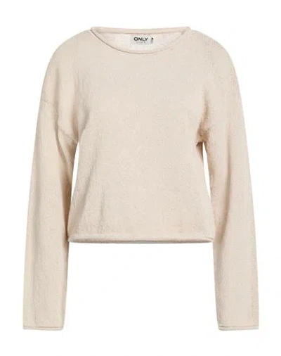 Only Woman Sweater Cream Size L Polyester, Cotton In Neutral