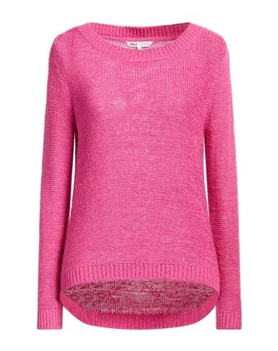 Only Woman Sweater Fuchsia Size L Acrylic, Polyamide In Pink