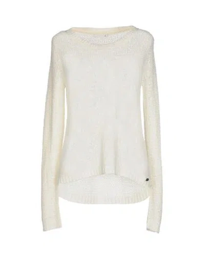 Only Woman Sweater Ivory Size L Acrylic, Polyamide In White