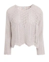 Only Woman Sweater Light Grey Size M Recycled Cotton, Polyester In Beige