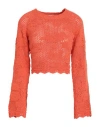 Only Woman Sweater Orange Size L Recycled Cotton, Polyester