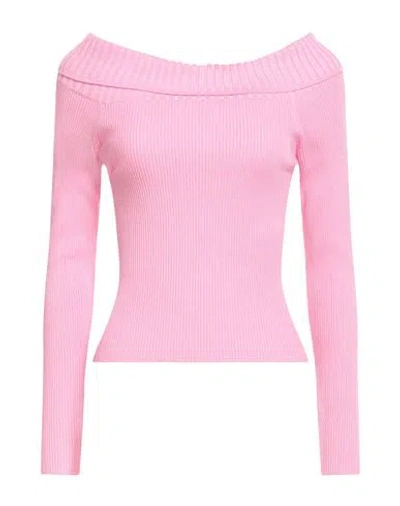 Only Woman Sweater Pink Size L Viscose, Nylon