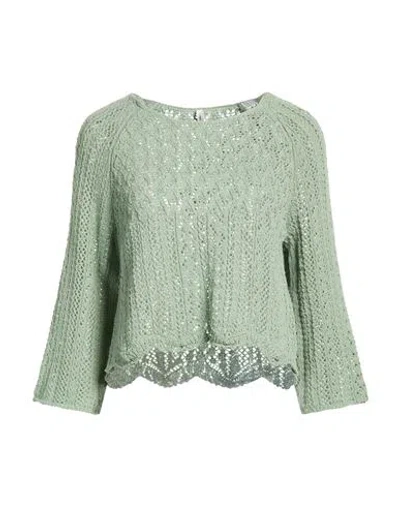 Only Woman Sweater Sage Green Size L Recycled Cotton, Polyester