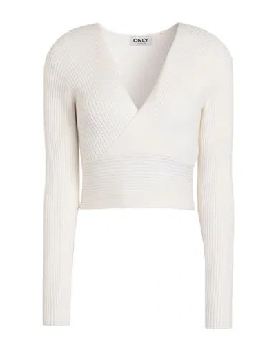 Only Woman Sweater White Size L Viscose, Nylon