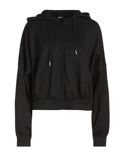 Only Woman Sweatshirt Black Size L Recycled Polyester, Polyester, Elastane