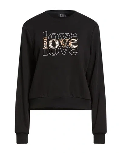 Only Woman Sweatshirt Black Size M Cotton, Polyester