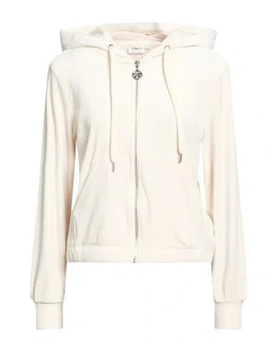 Only Woman Sweatshirt Cream Size Xs Polyester, Elastane In Neutral