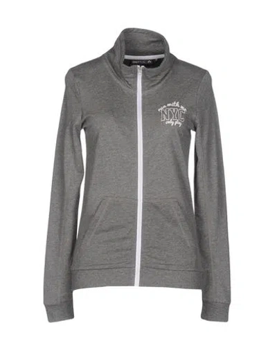 Only Woman Sweatshirt Grey Size Xs Cotton, Viscose
