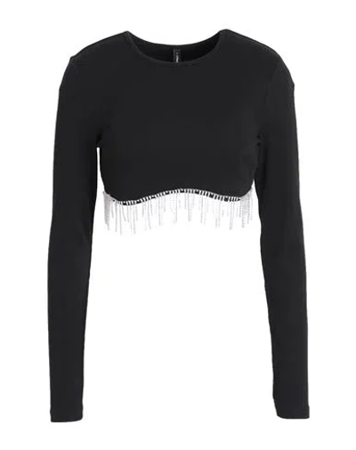 Only Woman T-shirt Black Size Xl Cotton, Elastane