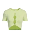Only Woman T-shirt Lime Green Size M Cotton, Elastane