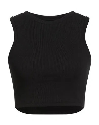 Only Woman Top Black Size L Cotton, Elastane