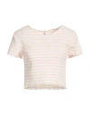 Only Woman T-shirt Ivory Size S Cotton, Polyester, Elastane In Pink