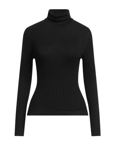 Only Woman Turtleneck Black Size L Viscose, Polyester
