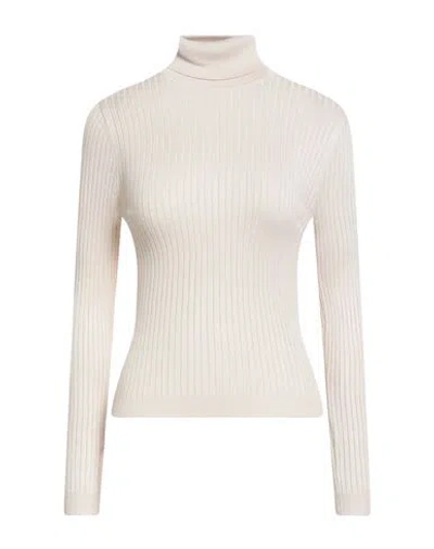 Only Woman Turtleneck Ivory Size L Viscose, Polyester In White