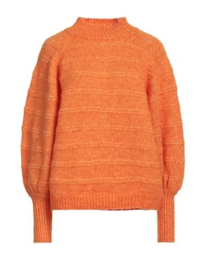 Only Woman Turtleneck Orange Size L Recycled Polyester, Polyester, Acrylic, Wool