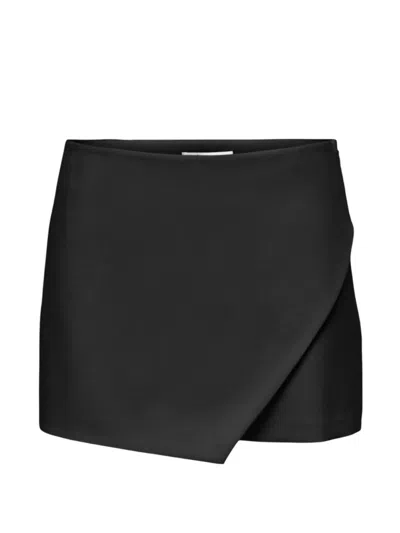 Only Wrap-front Asymmetric Skorts In Black