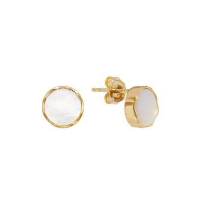 Onna London Women's Gold Eternal Mother Of Pearl Stud Earrings