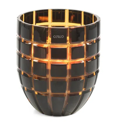 Onno Large Gold Forever Crystal Candle In Black