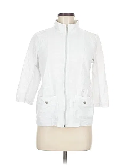 Pre-owned Onque Casuals Cardigan Sweater In White