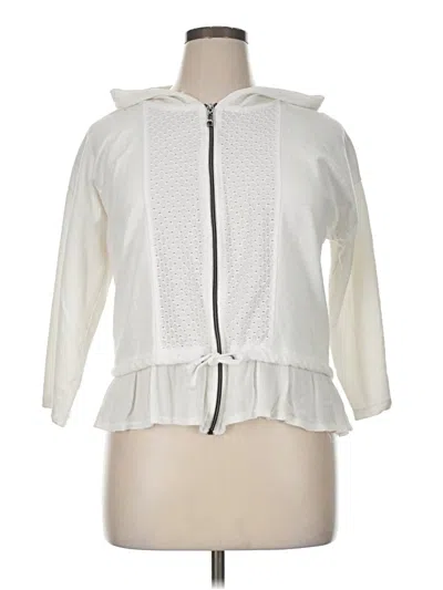 Pre-owned Onque Casuals Cardigan Sweater In White