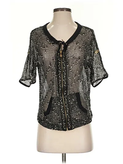 Pre-owned Onque Casuals Short Sleeve Blouse In Black