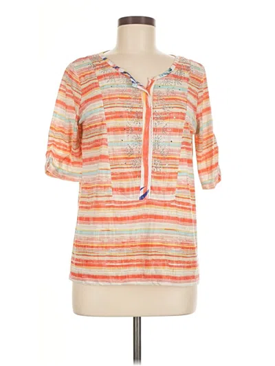 Pre-owned Onque Casuals Short Sleeve Blouse In Orange