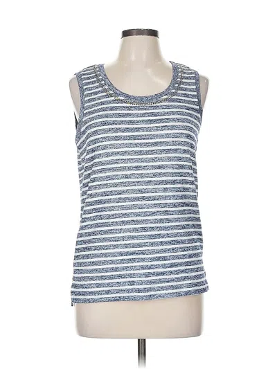 Pre-owned Onque Casuals Sleeveless Top Blue Scoop Neck Tops