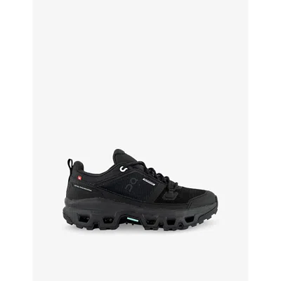 On-running Mens Black Black Cloudrock Low Wp Woven Low-top Trainers