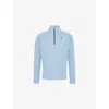 On-running Mens Chambray Climate Funnel-neck Woven Sweatshirt In Chambray