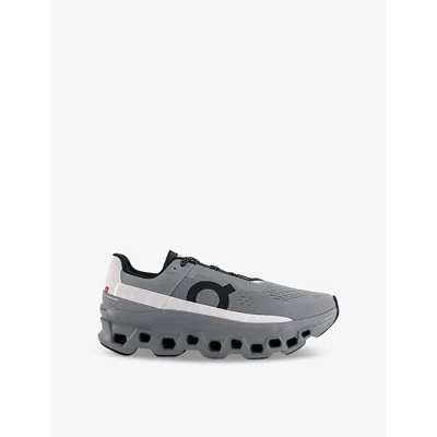 On-running Mens Alloy Silver Cloudmonster Chunky-sole Mesh Low-top Trainers