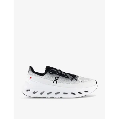 On-running Mens Black Ivory Cloudtilt Cushioned-sole Recycled-polyester Mesh Low-top Trainers