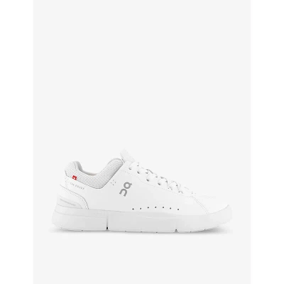 On-running Mens White Undyed The Roger Advantage Faux-leather Low-top Trainers