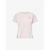 On Womens -running Performance Short-sleeve Stretch-woven Top In Mauve/eclipse