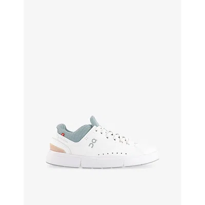On Womens White Rosehip F The Roger Advantage Low-top Leather Trainers