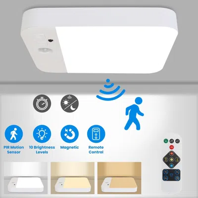 Onshana 1pc Motion Sensor Ceiling Light With Remote Rechargeable Wireless Flush Ceiling Light With 3000k 450 In Gray