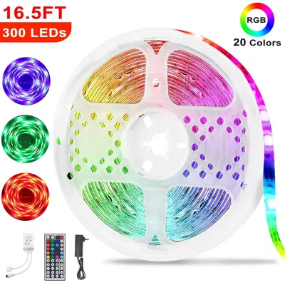 Onshana 300 Leds Strip Lights 5m/16.5ft 20 Colors Rgb Led Strip Ip65 Waterproof W/ Remote In Multi