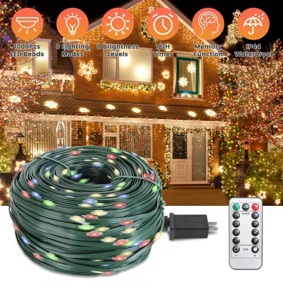 Onshana 330ft 1000led String Lights Outdoor Christmas Decoration Lights With Remote Ip44 Waterproof 8 Lighti In Green