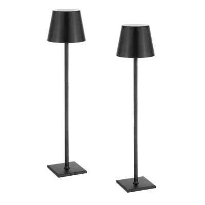 Onshana Cordless Table Lamp 2 Pcs Rechargeable Battery Desk Lamp Adjustable Height Black