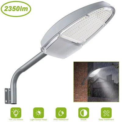 Onshana Wall Pack Led Lights 144leds Photocell Sensor Street Lamp Ip65 Waterproof Outdoor Lighting In Silver