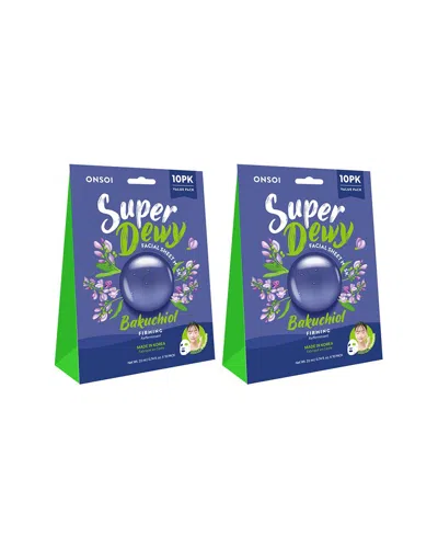 ONSOI ONSOI UNISEX 0.74OZ SUPER DEWY FACIAL SHEET MASK BAKUCHIOL 2 X 10 PACK