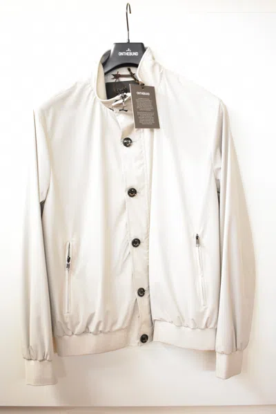 Onthebund Button-front Bomber Jacket In White