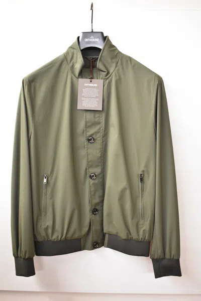 Onthebund Lightweight Bomber Jacket With Five-button Closure For Men In Green