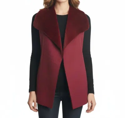 Ontwelfth Faux Suede Fur Vest In Red