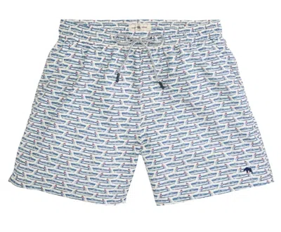 Onward Reserve Men's Float Your Boat Swim Trunk In White In Multi