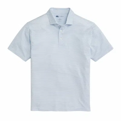 Onward Reserve Men's Pairing Stripe Performance Pique Polo In Lichen Blue