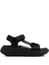 Onwuad Platform Touch-strap Sandals In Black