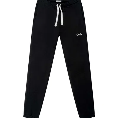 Ony Men's Black Cuffed Sweatpants