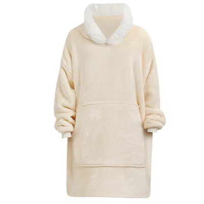 Ony Men's Neutrals Furlined Hoodie Blanket - Cream In White