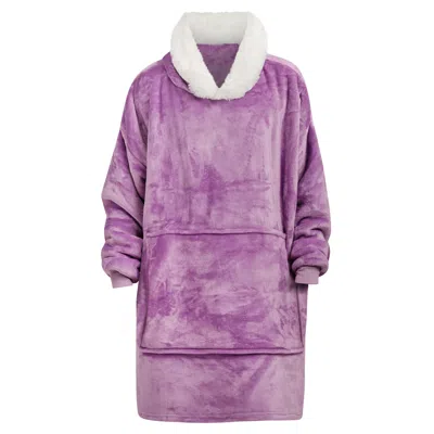 Ony Men's Pink / Purple Furlined Hoodie Blanket - Purple In Pink/purple